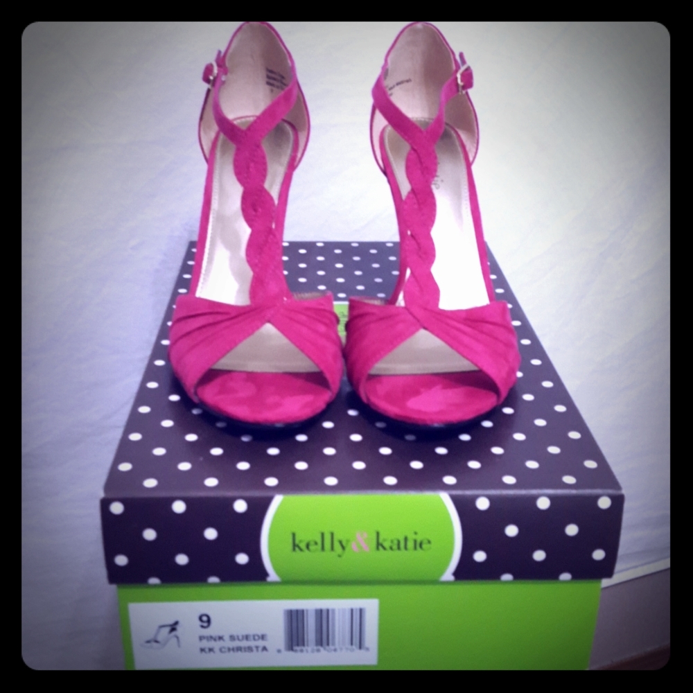 Fuschia Pink Suede Christa Heels
